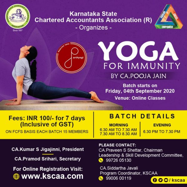 Yoga for Immunity | 07.30AM to 08.30AM