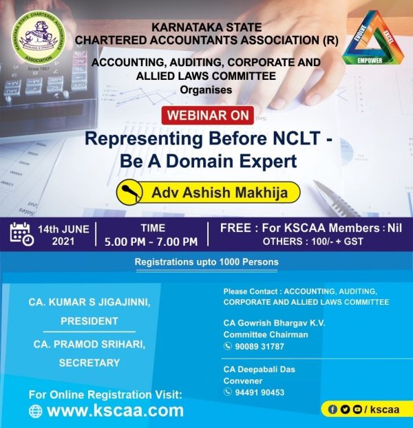 Webinar on Representing before NCLT "Be A Domain Expert" by Adv. Ashish Makhija | 14/06/2021