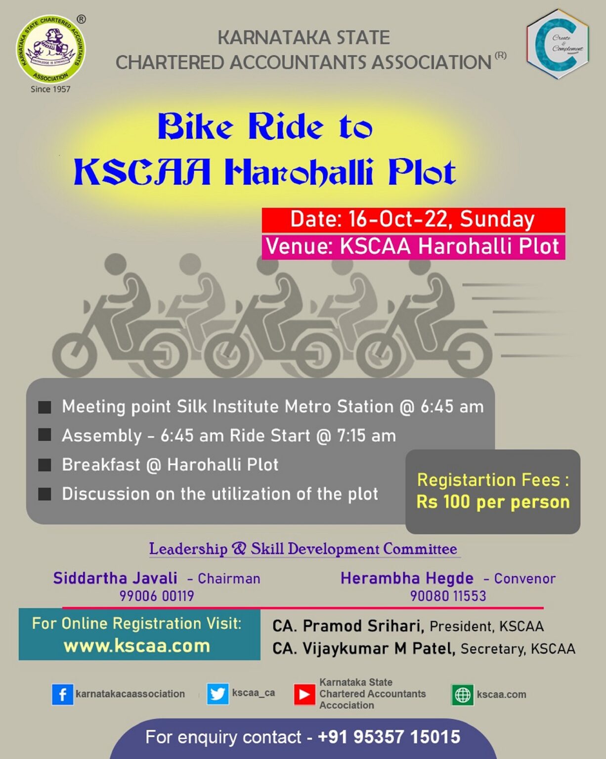 Bike Ride to KSCAA Harohalli Plot 16102022 KARNATAKA STATE