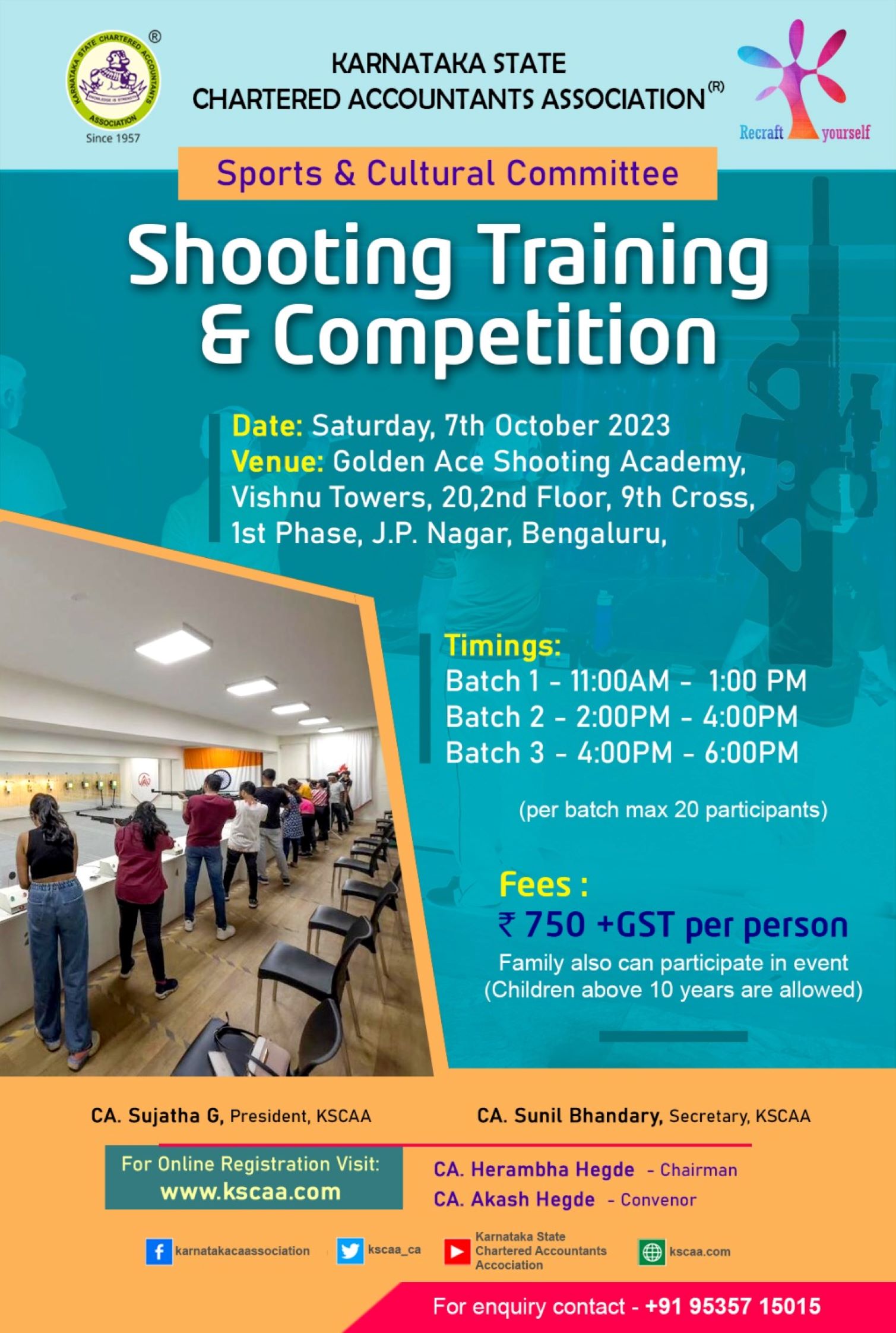 Shooting Training & Competition | 07-10-2023 | Batch-III | 4:00PM to 6