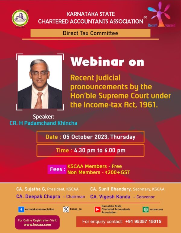 Recent Judicial Pronouncements by Hon'ble Supreme Court under the IT Act, 1961 | 5 October 2023