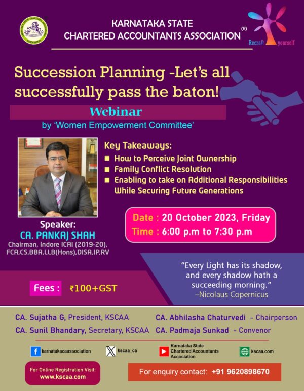 Succession Planning - Let's all successfully pass the baton | 20-10-2023