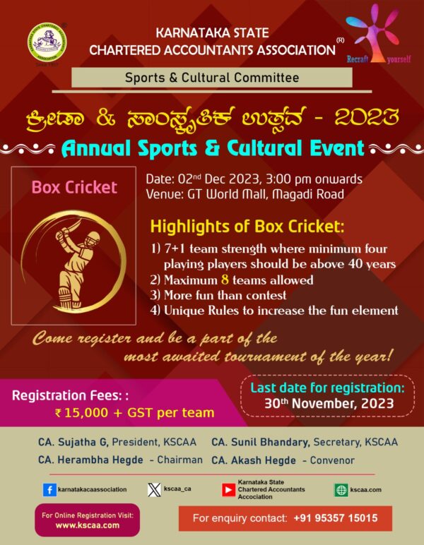 KSCAA | Box Cricket 2023