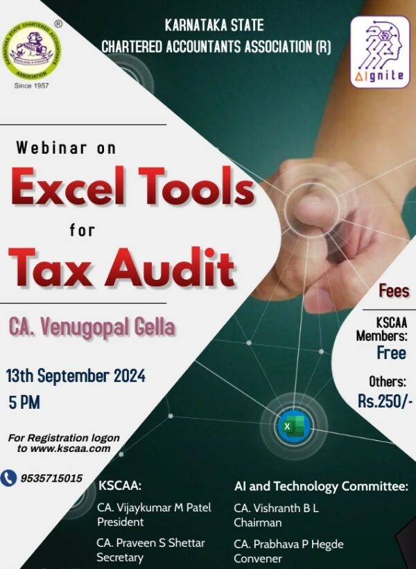 Excel Tools for Tax Audit | 13-09-2024