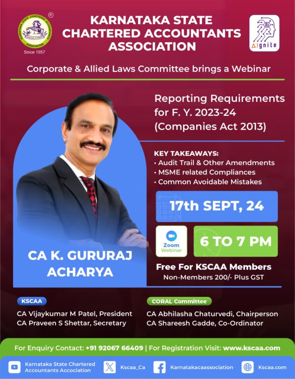 WEBINAR | Reporting Requirements for FY 2023-24 (companies Act 2013)  | 17-09-2024